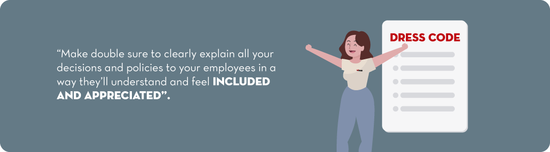Corporate uniforms policy - Tip 5