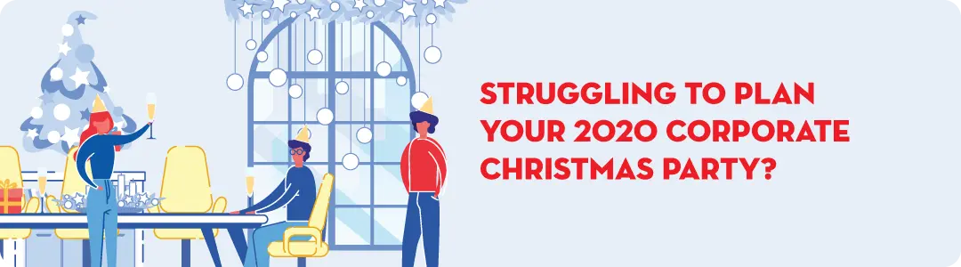 Banner about planning a 2020 corporate Christmas party